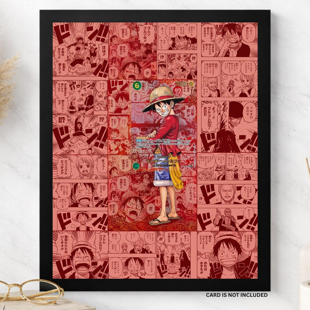 Monkey D Luffy Red Manga OP13 118 PSA | Extended Art Display Frame for OPTCG