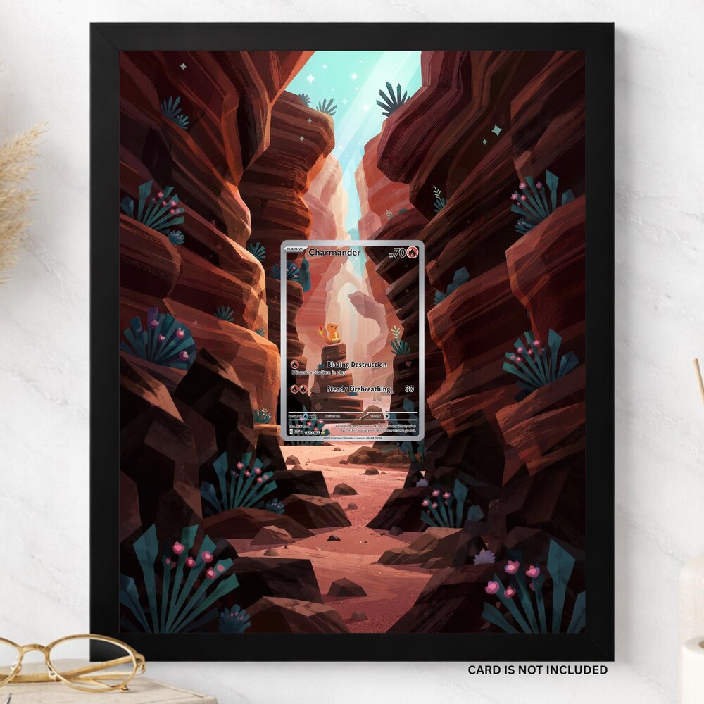 Charmander 168 Display Frame | Custom Extended Art, Graded Card Accessory