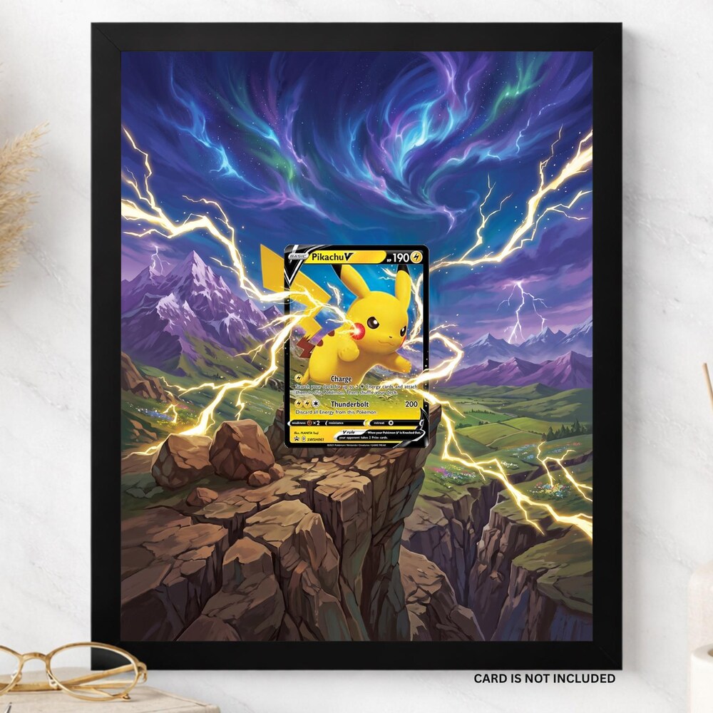 Pikachu V SWSH061 from Sword Shield Promo Graded Slab PSA CGC Beckett | Extended Art Display Frame for Pokemon Card