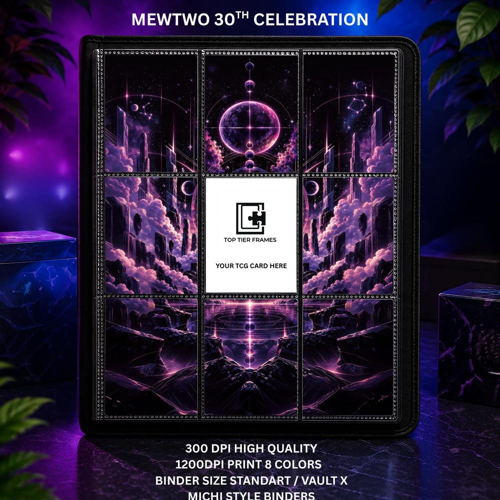 Mewtwo ex #9 30th Celebration Extended Art Binder Insert | Printed 9 Pocket Page | No Cutting Needed
