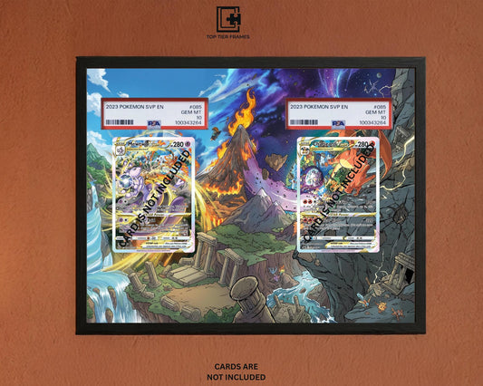Premium Frame for Charizard and Mewtwo | 10x8 Graded Slab or Raw Card Display | Extended Art Wall Decor