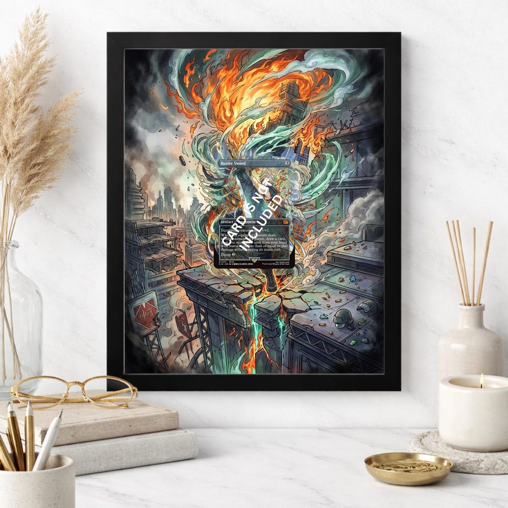 Buster Sword MTG Display Frame for Trading Cards | Card Display Case | Raw or Graded Slab Holder | 8x10 or 5x7 | Top Tier Frames