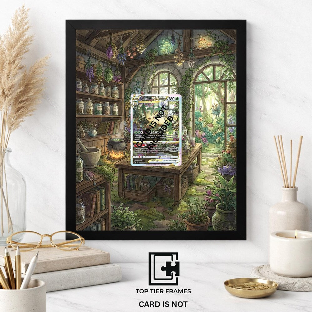 Extended Art Display Frame for Leafeon VSTAR | Pokemon Card Display Case | Graded Slab or Raw Card Holder | 8x10 or 5x7 | Top Tier Frames