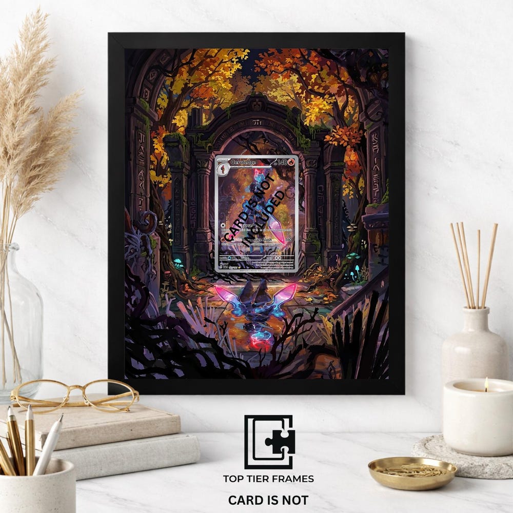 Extended Art Display Frame for Ceruledge | Pokemon Card Display Case | Graded Slab or Raw Card Holder | 8x10 or 5x7 | Top Tier Frames