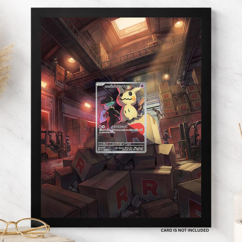 Team Rocket's Mimikyu 238 Extended Art Display Frame | Pokemon Card Display Case | Raw or Graded Slab Holder | 8x10 or 5x7 | Top Tier Frames