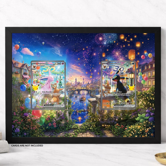 Espeon ex Umbreon ex 30th Anniversary Extended Art Display Frame | Pokemon Card Display Case | Raw or PSA CGC Graded Slab Holder | 10x8