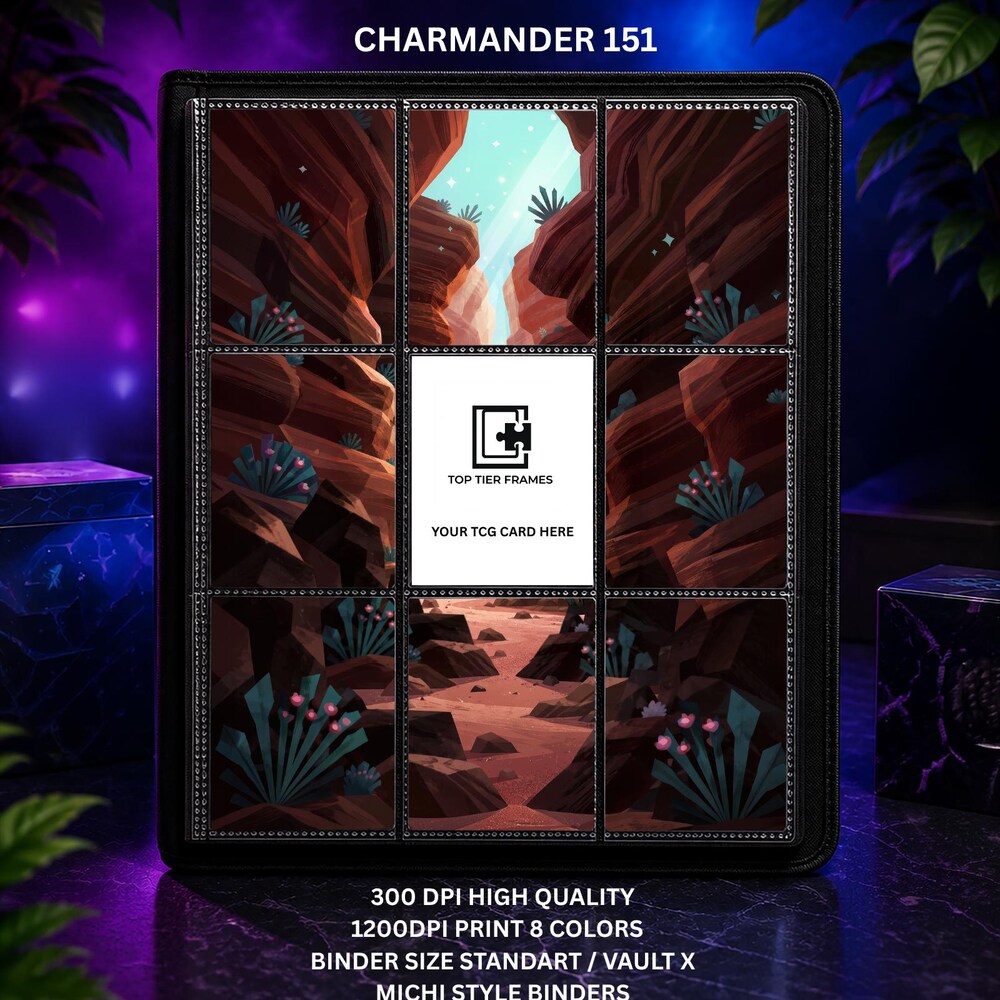 Charmander #168 Extended Art Binder Insert | Scarlet & Violet 151 | Printed 9 Pocket Page