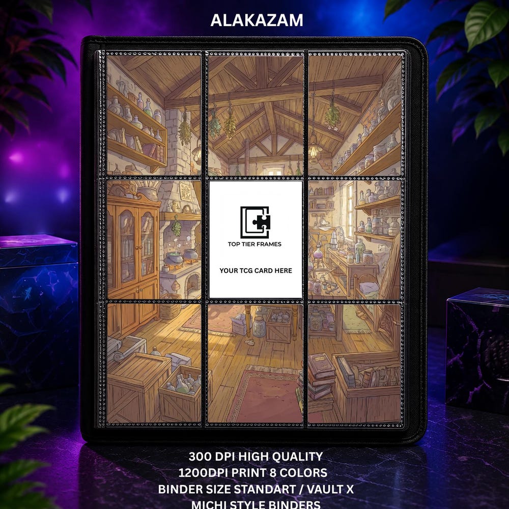 Alakazam ex #201 Binder Insert | Psychic Library Scene (9 Pocket Page)