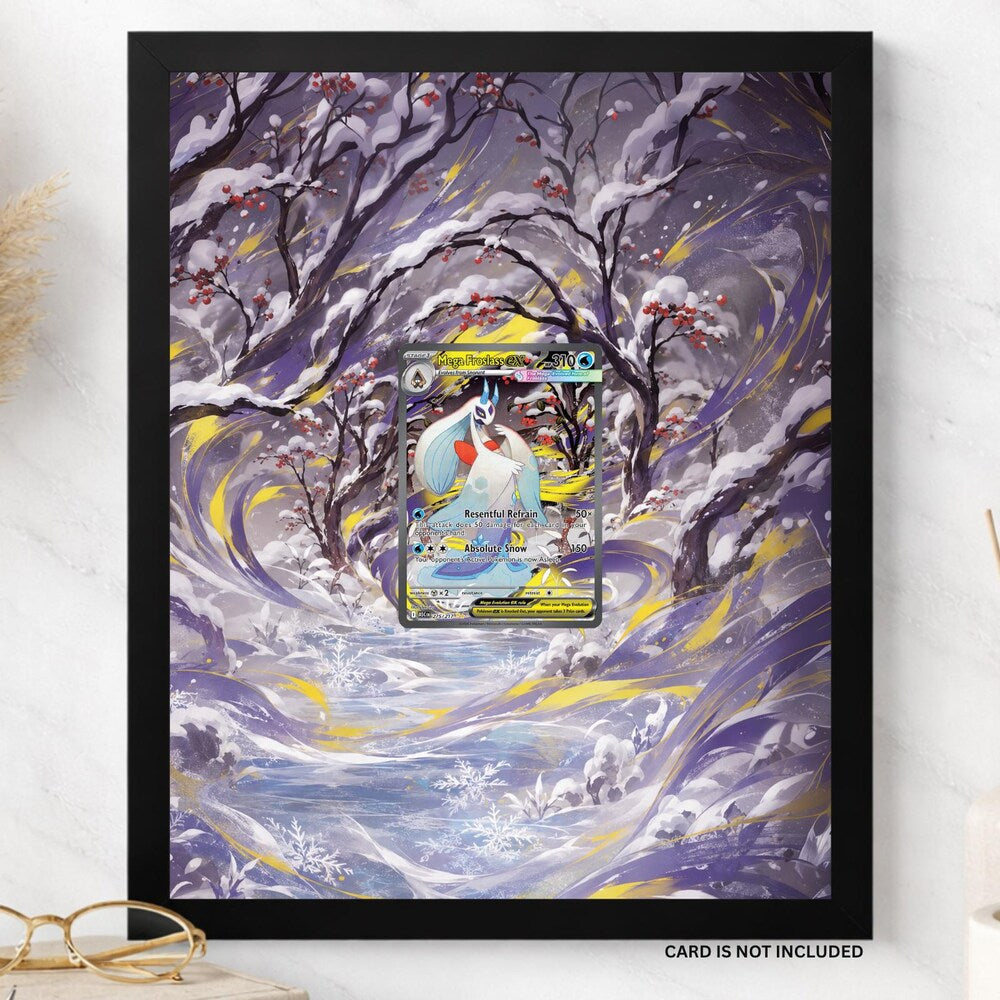 Extended Art Display Frame for Mega Froslass Ex 275 Custom | Pokemon Card Display Case | Raw or Graded Slab Holder | 8x10 | Top Tier Frames
