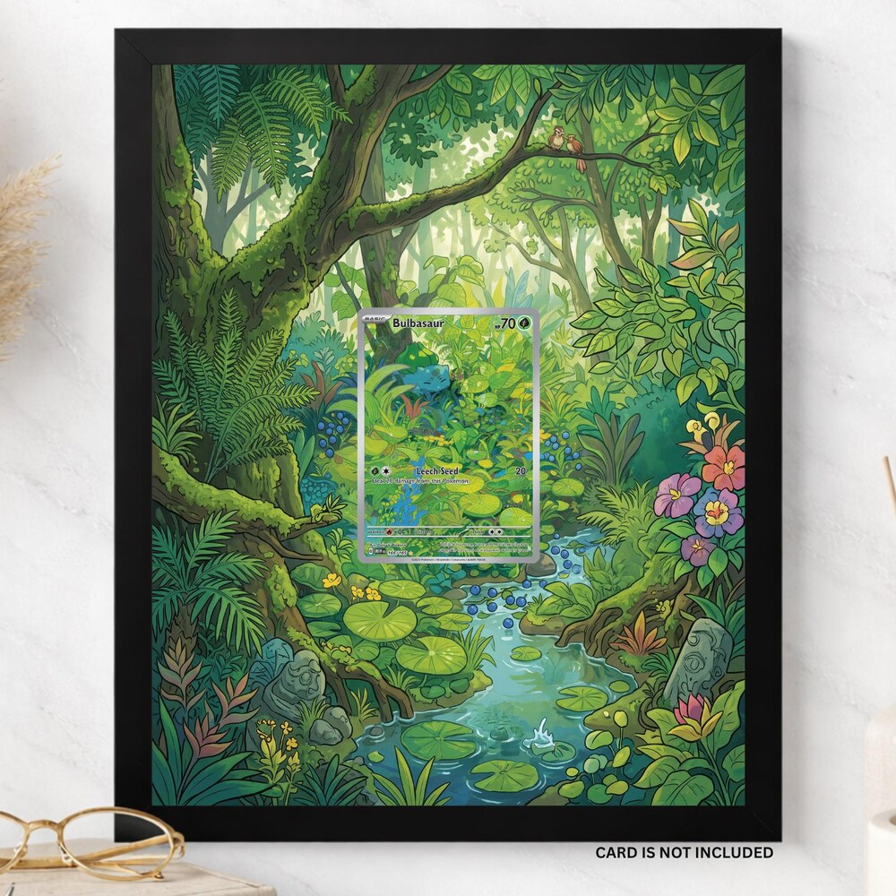 Bulbasaur 166 Extended Art Display Frame | Pokemon Card Display Case | Fits Scarlet Violet 151 Cards | Raw or Graded Slab | 8x10 or 5x7