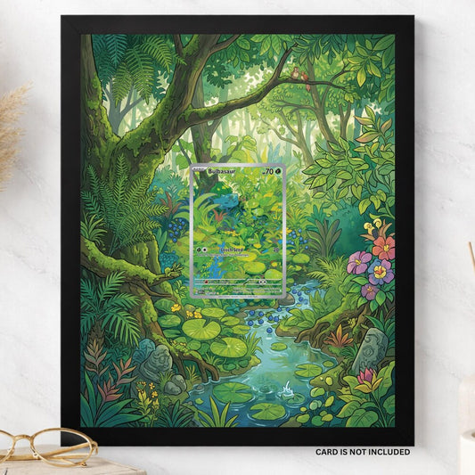 Bulbasaur 166 Extended Art Display Frame | Pokemon Card Display Case | Fits Scarlet Violet 151 Cards | Raw or Graded Slab | 8x10 or 5x7