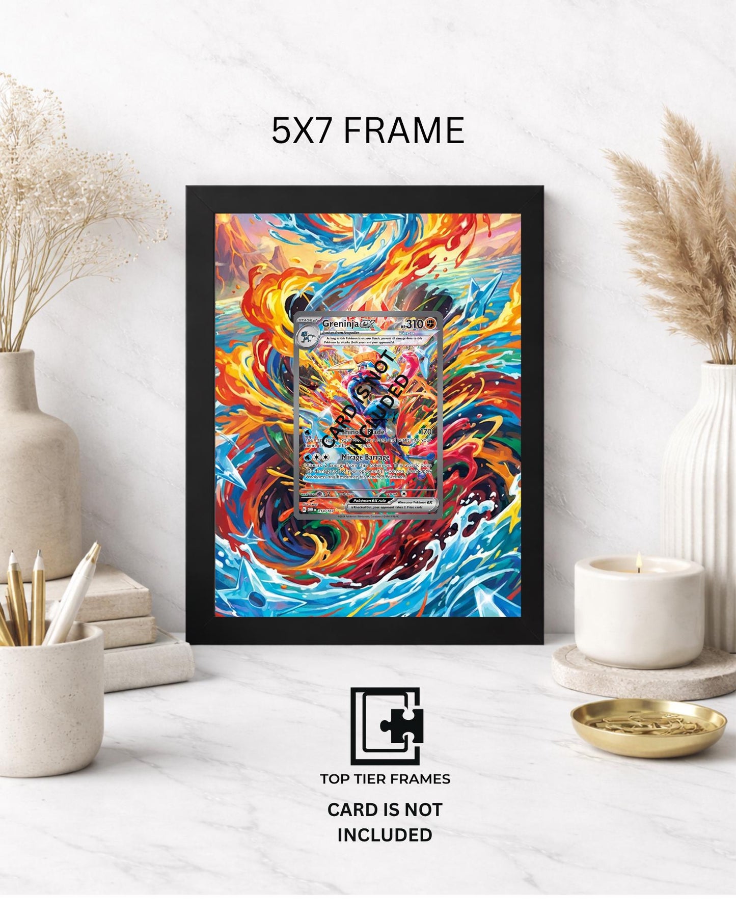 Premium Frame for Greninja EX 214/167 | 8x10 / 5x7 Graded Slab or Raw Card Display | Extended Art Wall Decor
