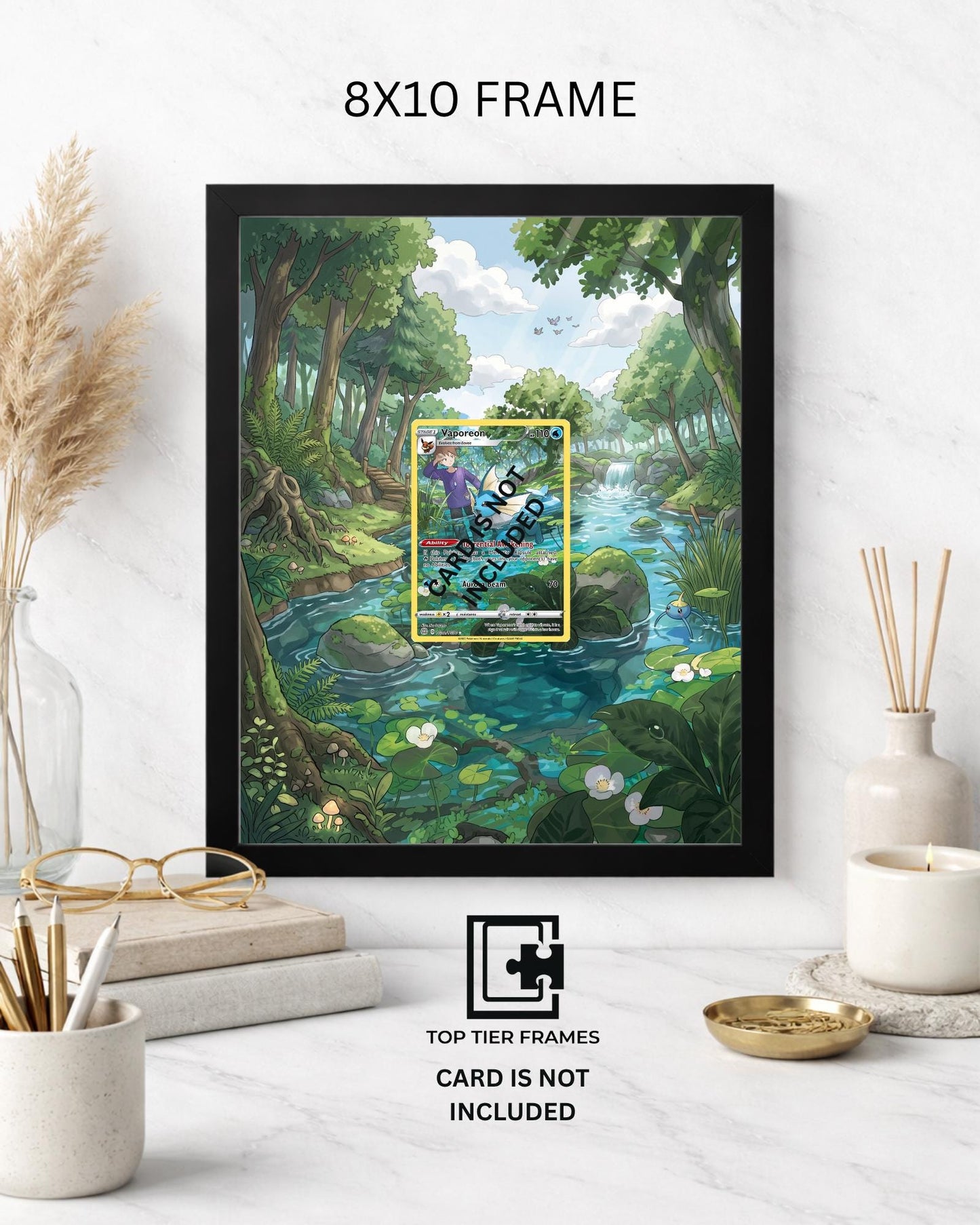 Premium Frame for Vaporeon TG02/TG30 | 8x10 / 5x7 Graded Slab or Raw Card Display | Extended Art Wall Decor