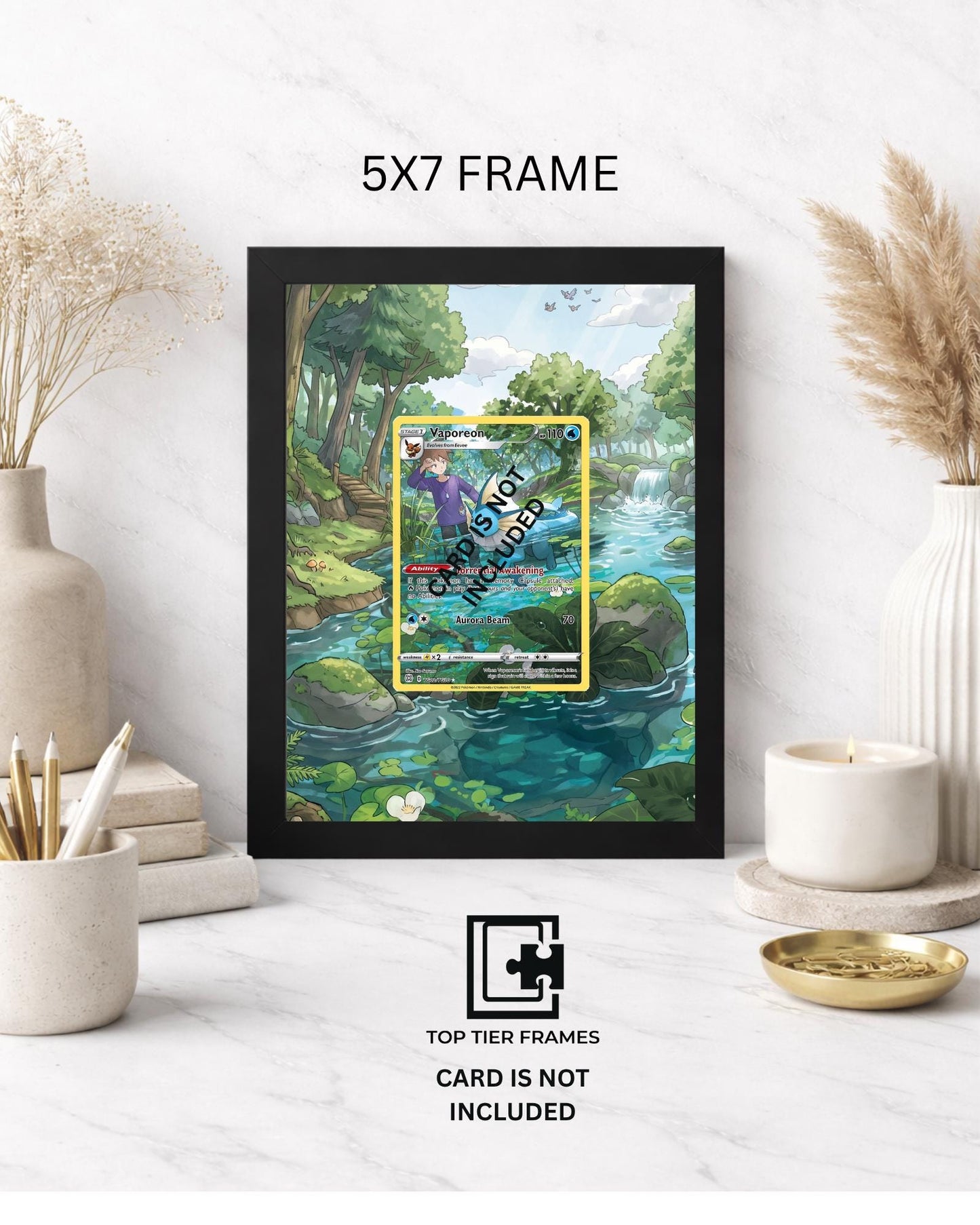 Premium Frame for Vaporeon TG02/TG30 | 8x10 / 5x7 Graded Slab or Raw Card Display | Extended Art Wall Decor