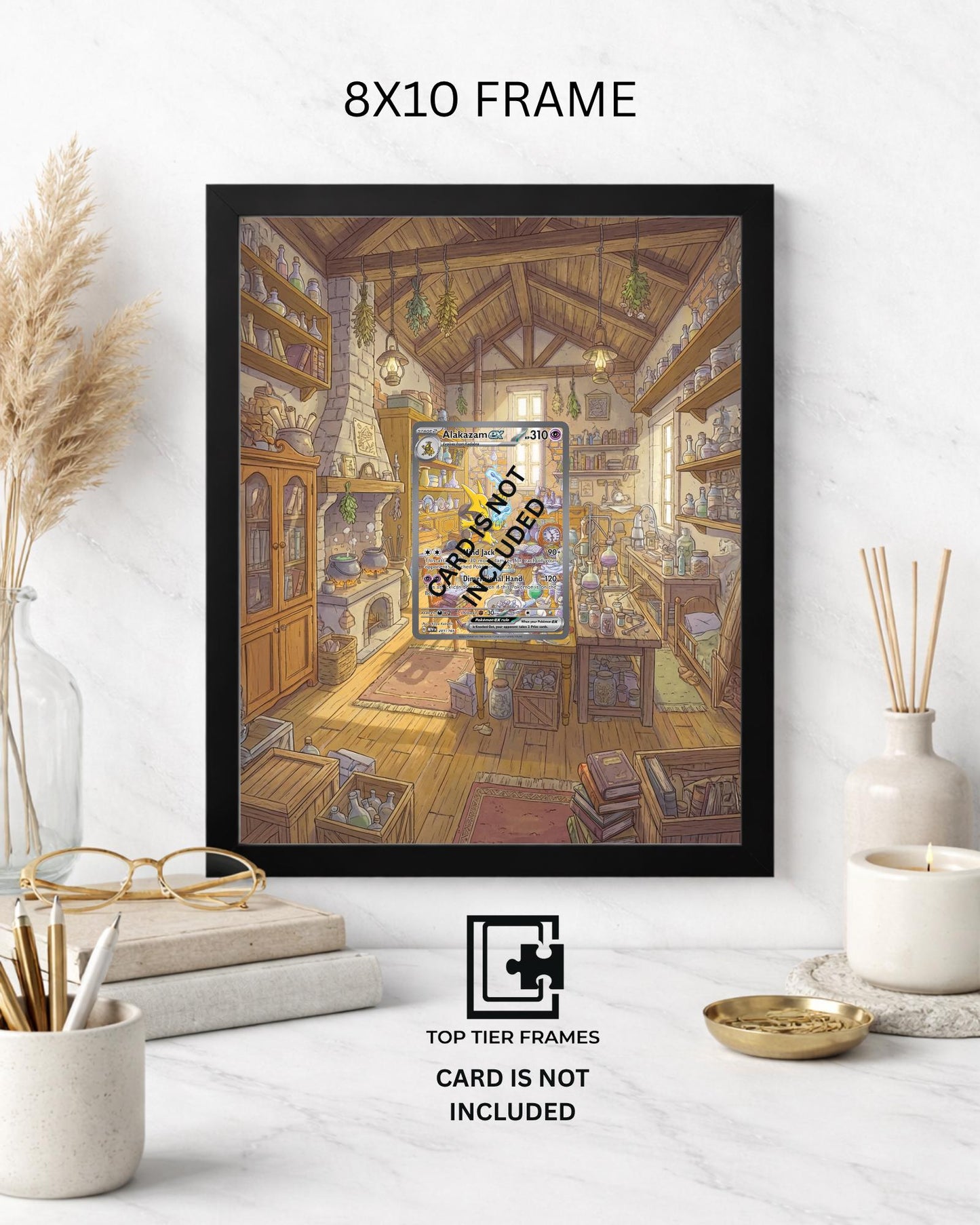 Premium Frame for Alakazam 201/165 | 8x10 / 5x7 Graded Slab or Raw Card Display | Extended Art Wall Decor