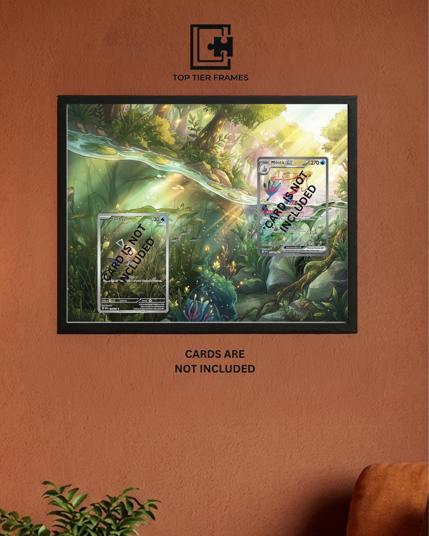 Premium Frame for Milotic and Feebas | 10x8 Graded Slab or Raw Card Display | Extended Art Wall Decor
