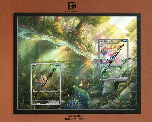 Milotic and Feebas Pokémon TCG card display frame - extended art wall decor