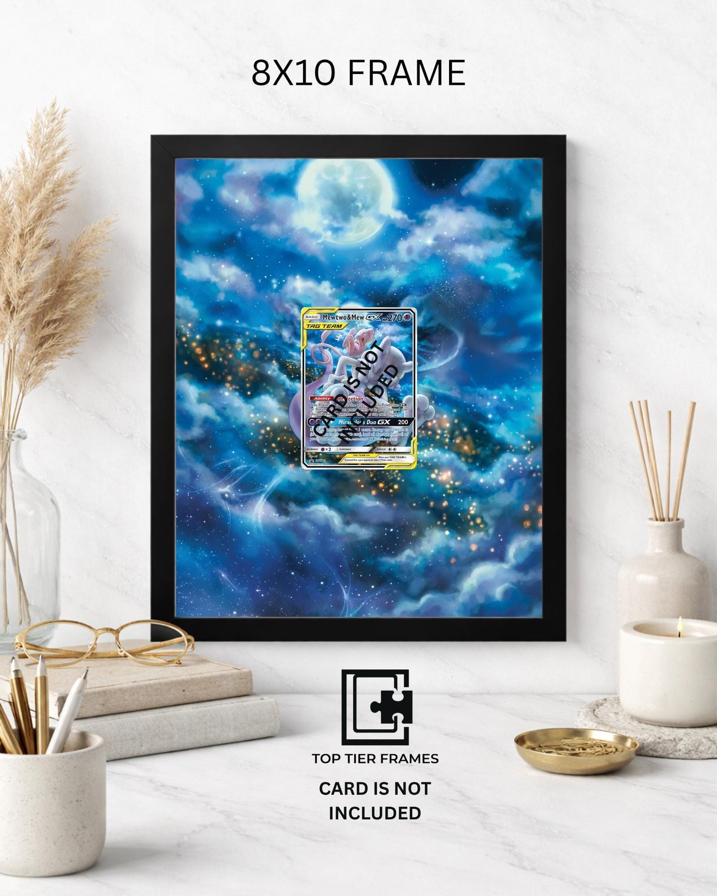 Premium Frame for Mewtwo SM191 Promo | 8x10 / 5x7 Graded Slab or Raw Card Display | Extended Art Wall Decor