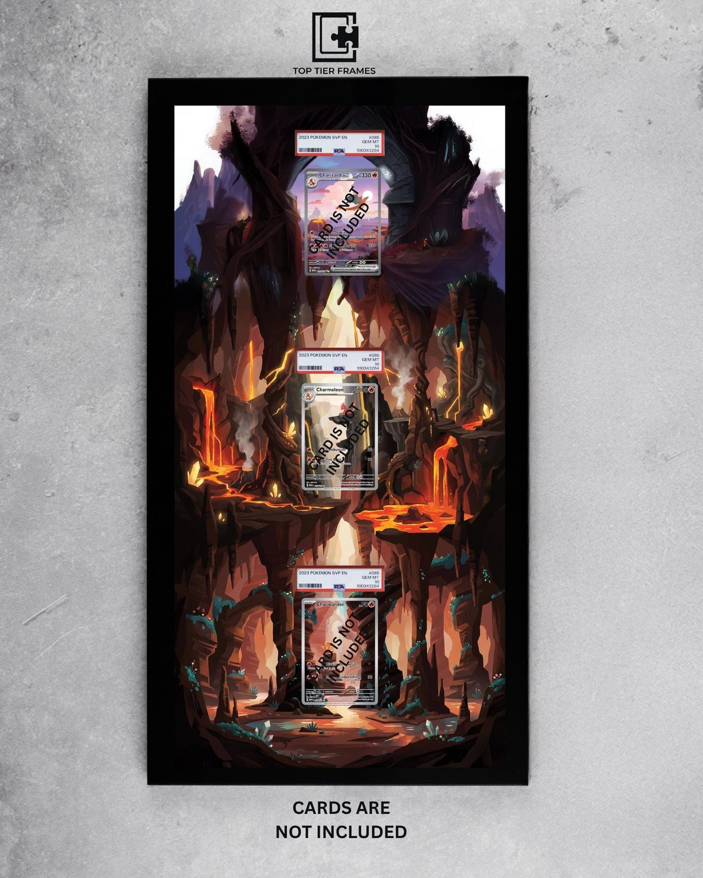 Charmander Evolution Line Pokémon TCG card display frame - extended art wall decor