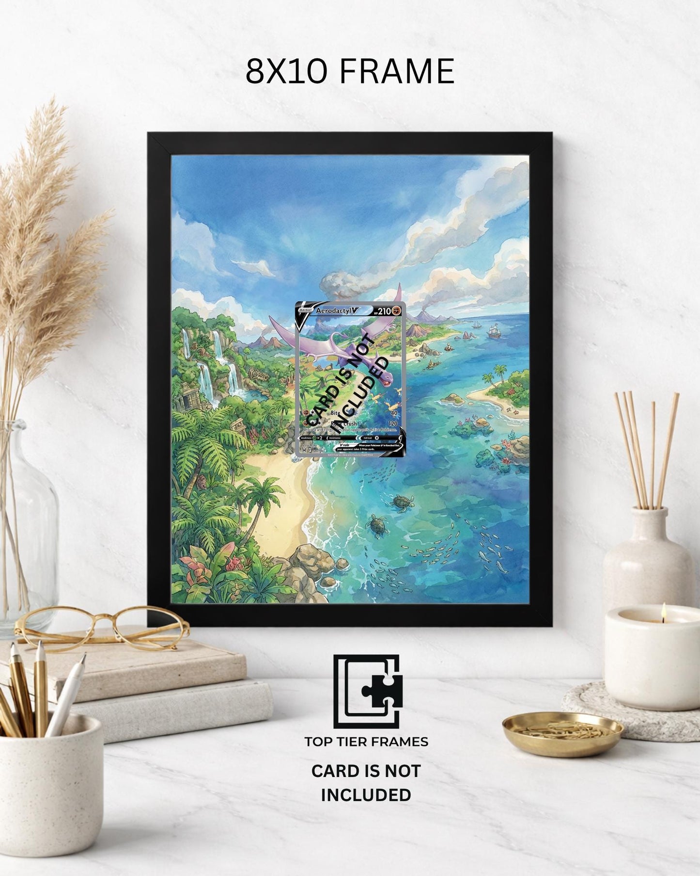 Premium Frame for Aerodactyl 180/196 | 8x10 / 5x7 Graded Slab or Raw Card Display | Extended Art Wall Decor
