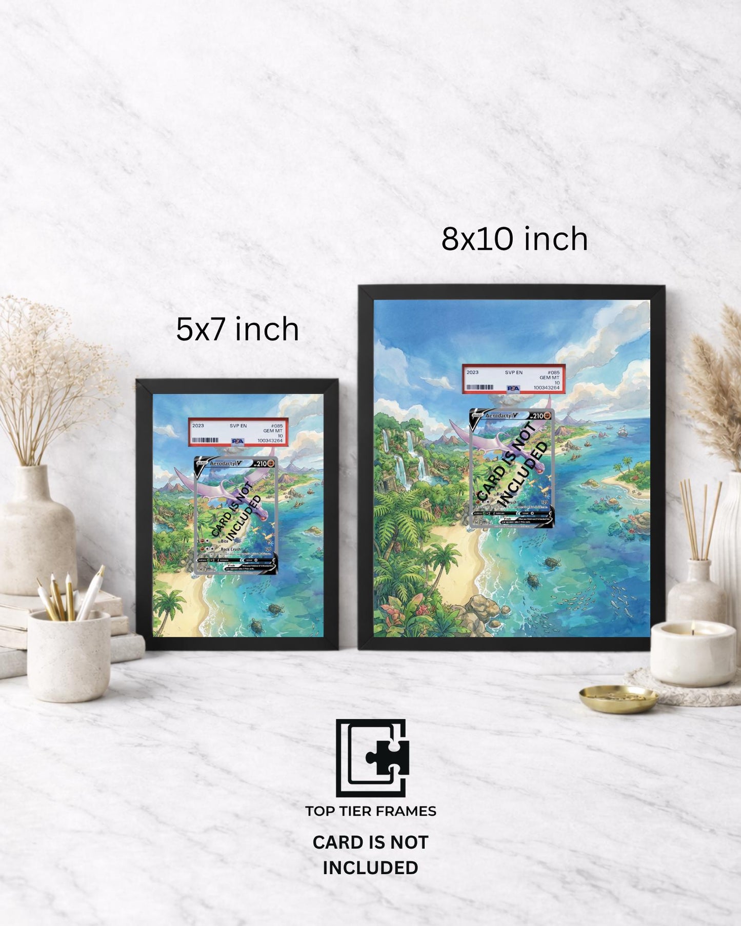 Premium Frame for Aerodactyl 180/196 | 8x10 / 5x7 Graded Slab or Raw Card Display | Extended Art Wall Decor
