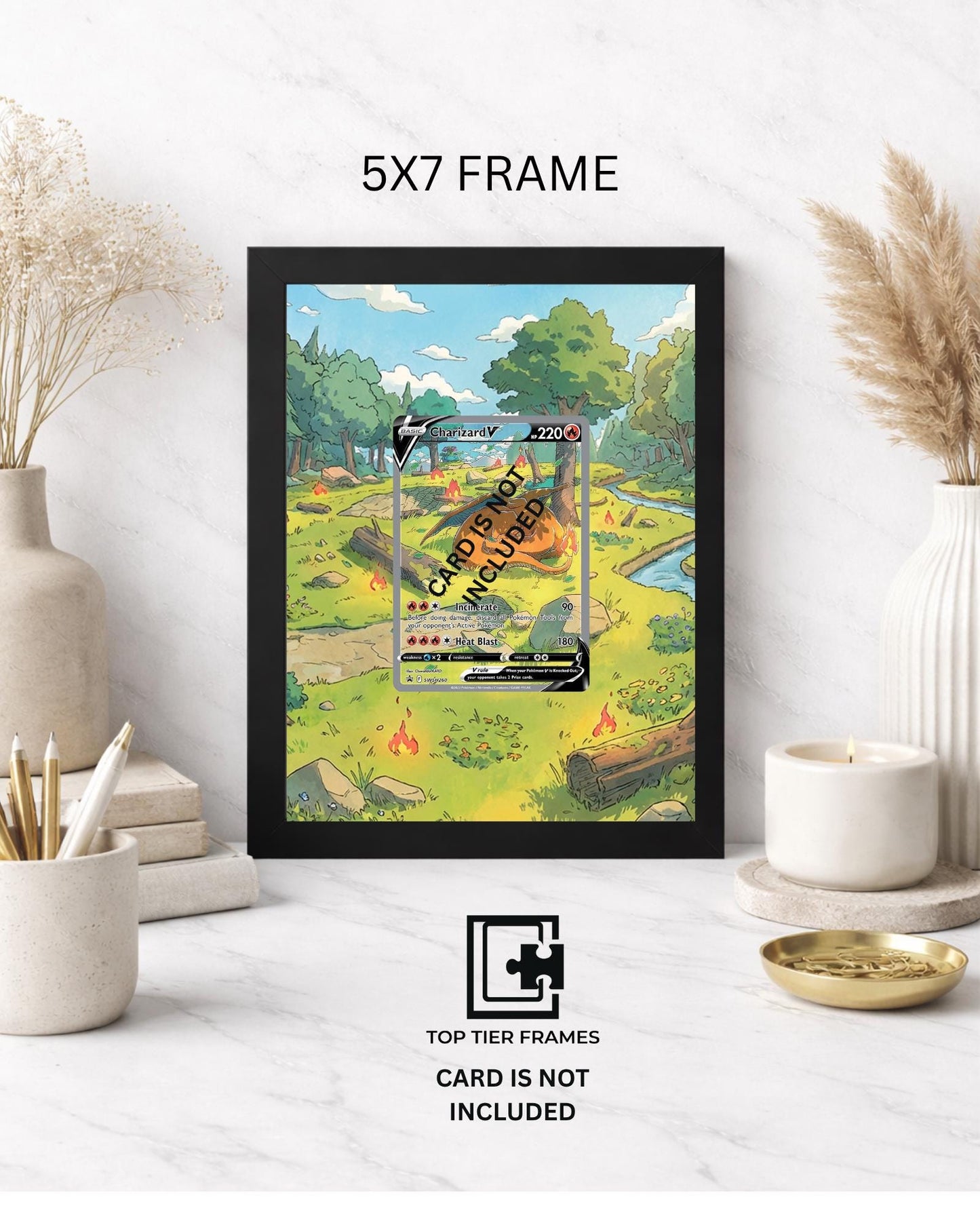 Premium Frame for Charizard SWSH260 | 8x10 / 5x7 Graded Slab or Raw Card Display | Extended Art Wall Decor