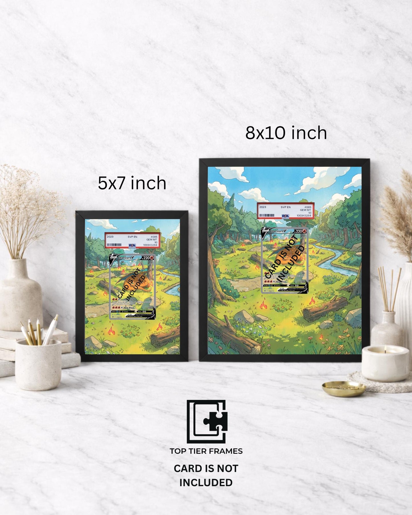 Premium Frame for Charizard SWSH260 | 8x10 / 5x7 Graded Slab or Raw Card Display | Extended Art Wall Decor