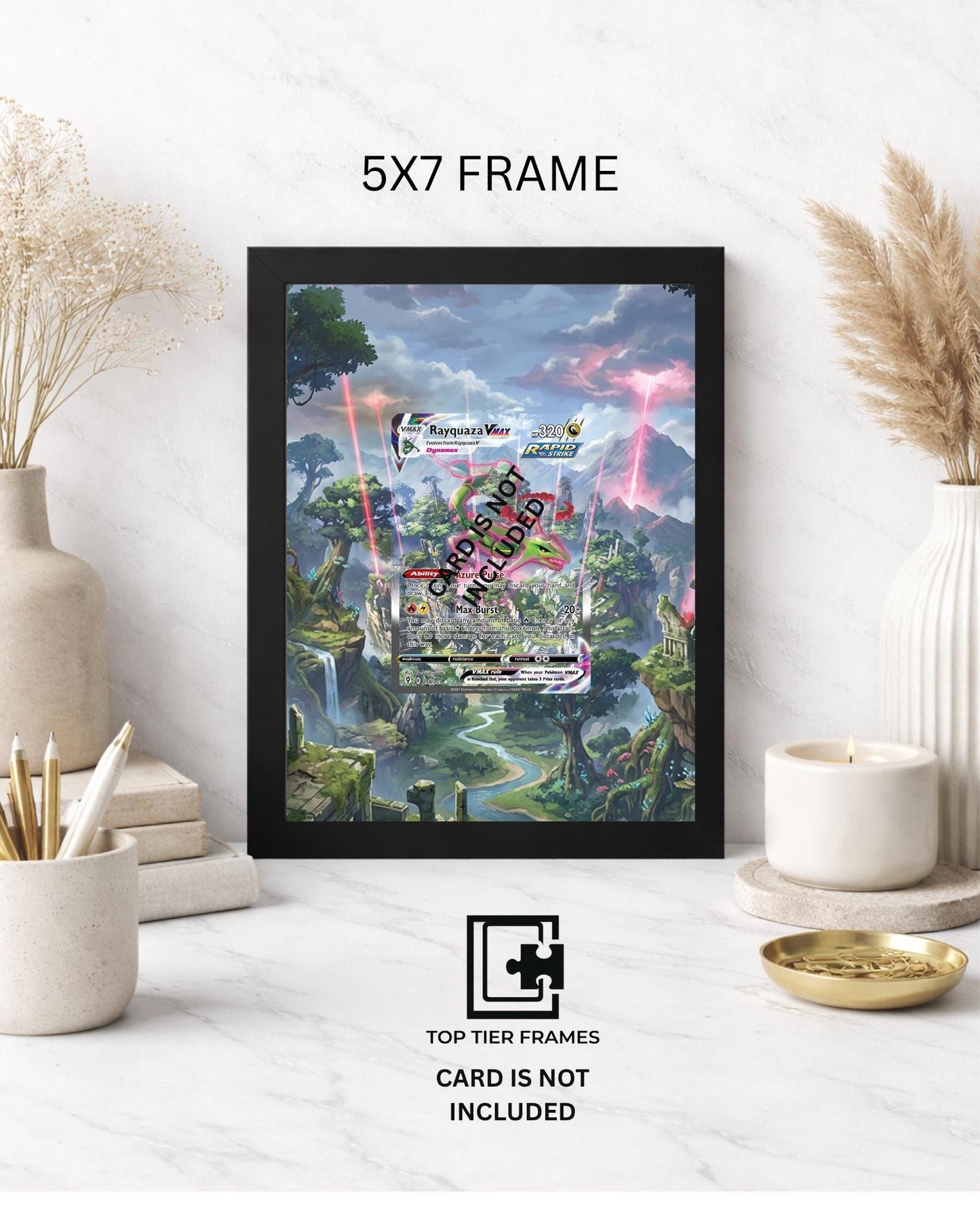 Premium Frame for Rayquaza VMAX 218/203 | 8x10 / 5x7 Graded Slab or Raw Card Display | Extended Art Wall Decor
