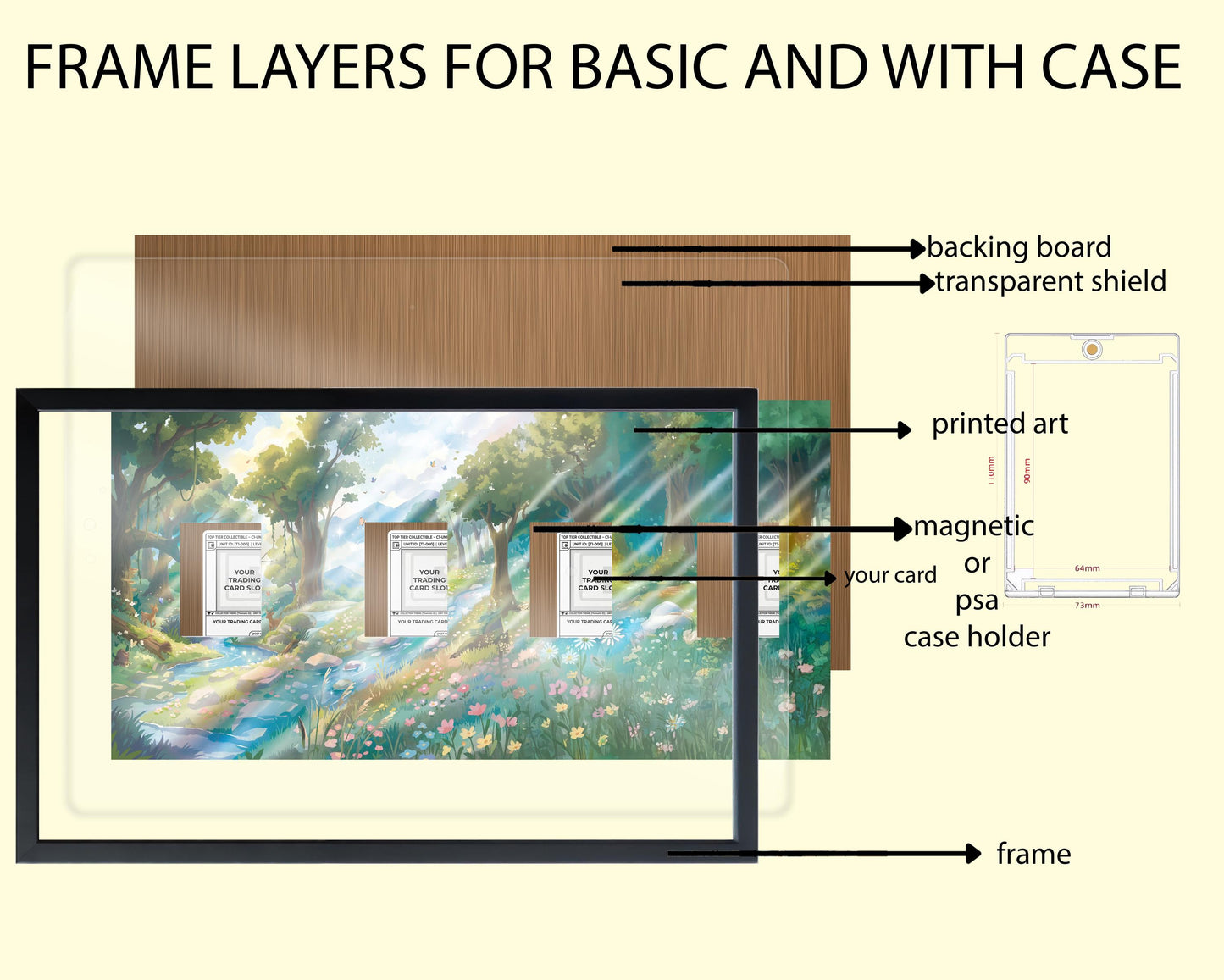 Premium Frame for Gem Pack 2 Eeveelotion TCG - Panoramic Collector Wall Decor - 22x11 Inch