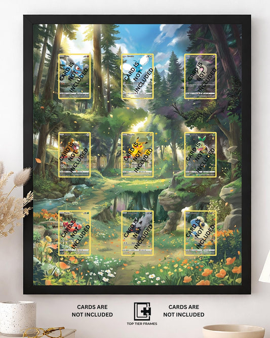 Premium 9-Card Wall Display Frame for CZ God Pack Gallerian | 16x20 Multi-Card Holder | Extended Art Starter Gallery Frame