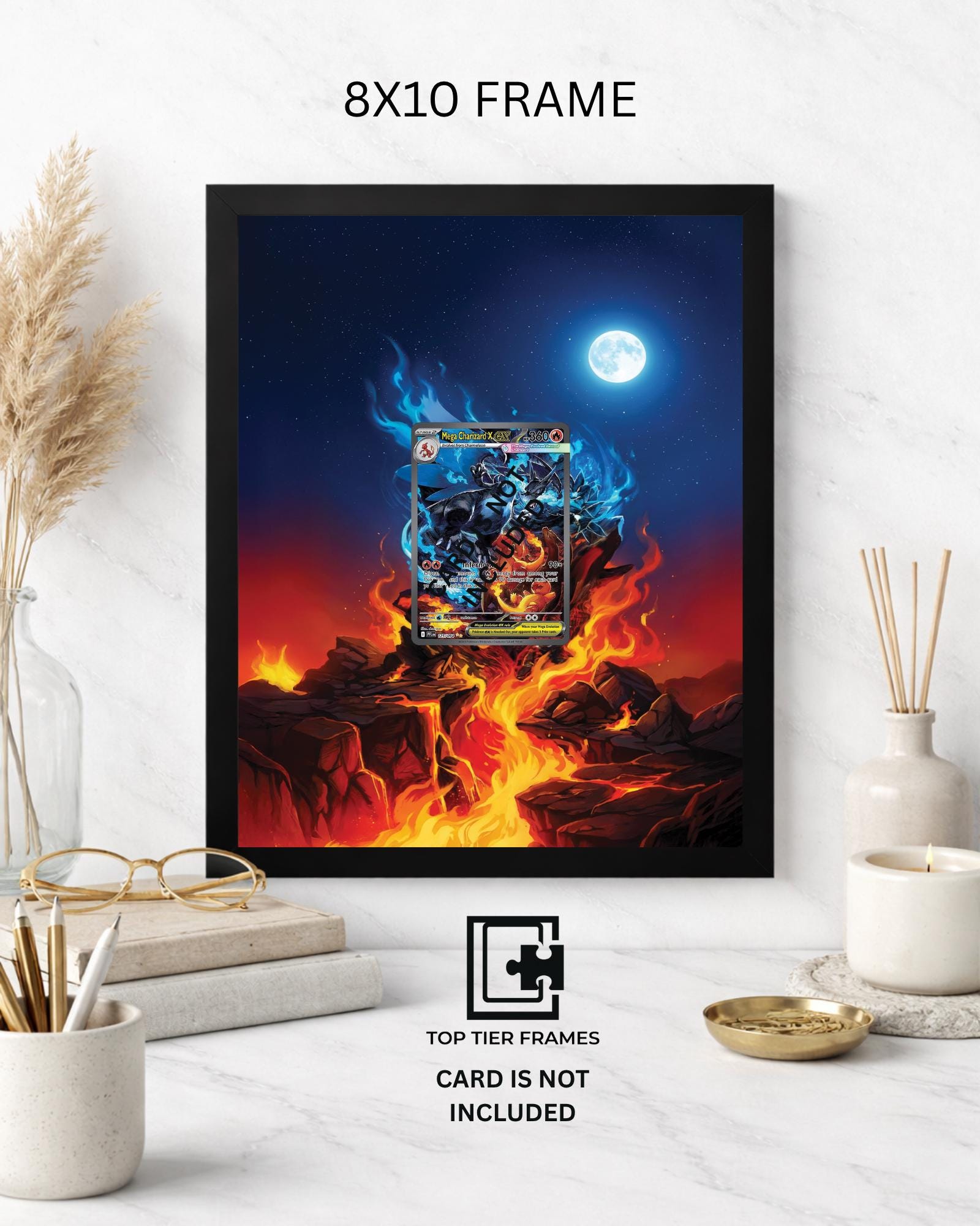 Charizard 125/094 Pokémon TCG card display frame - extended art wall decor