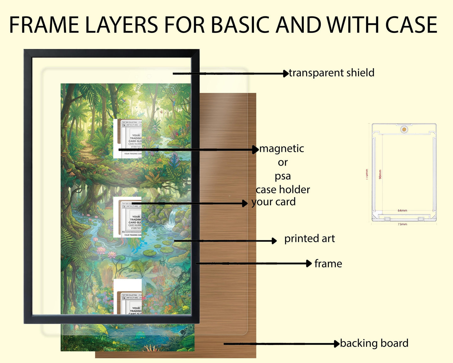 Premium Frame for Bulbasaur Evolution Line - Panoramic Collector Wall Decor - 22x11 Inch