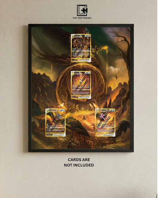 Crown Zenith Gold 4-Card Pokémon TCG card display frame - extended art wall decor