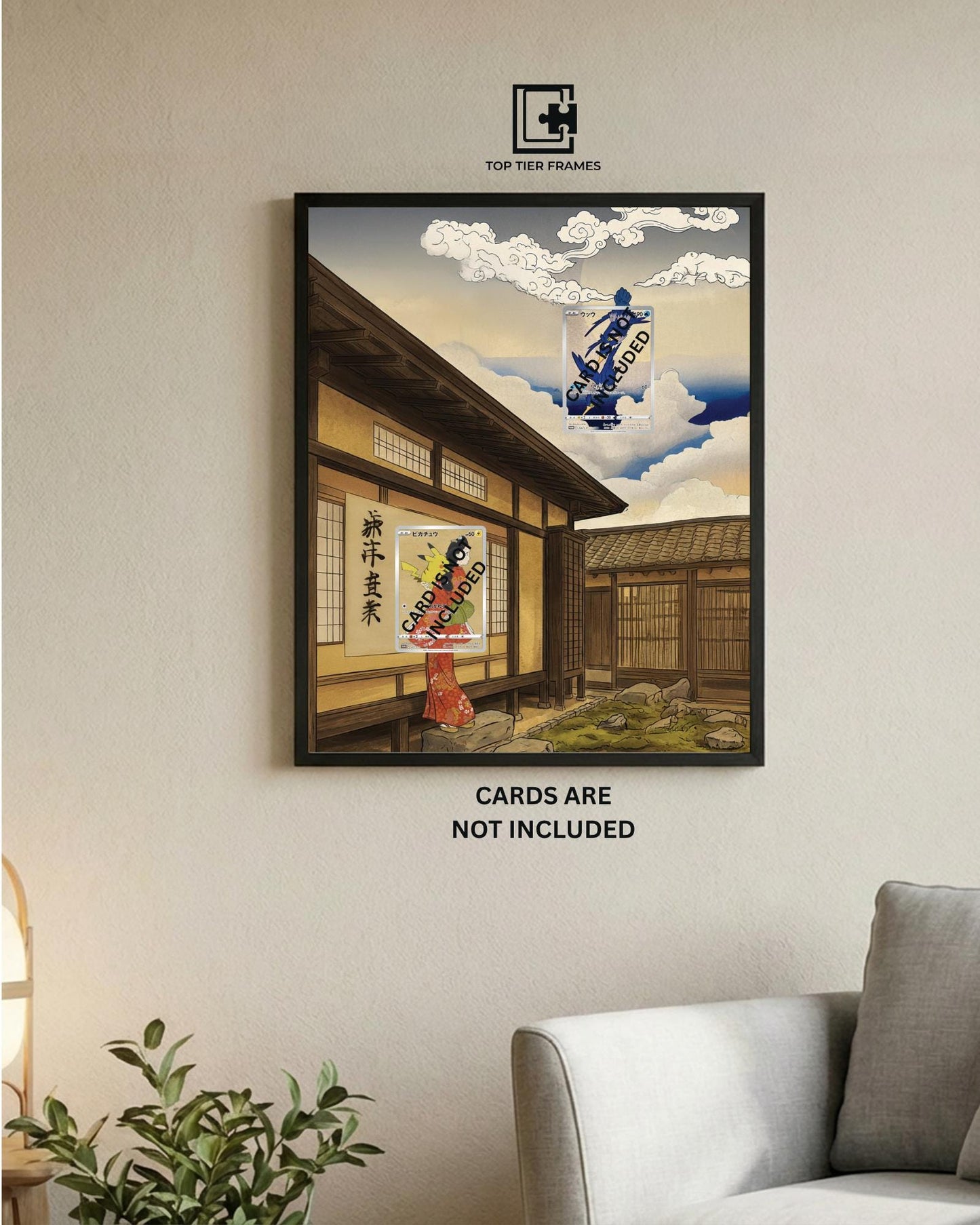 12x16 Display Frame for Pikachu & Cramorant | Stamp Promo Accessory | Japanese Art TCG Holder