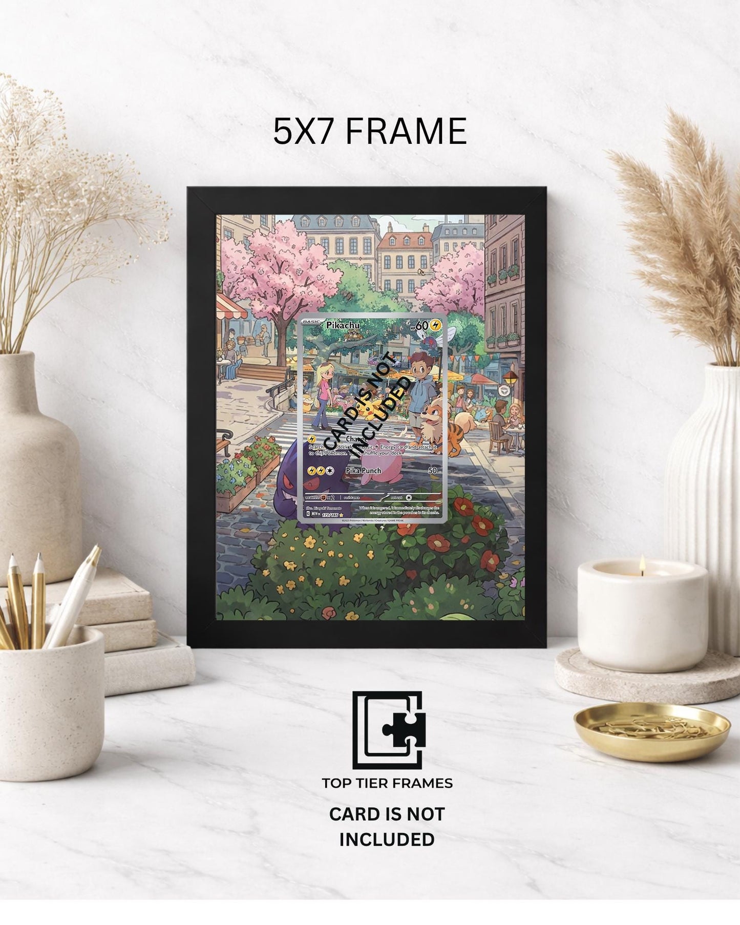 Premium Frame for Pikachu 173/165 | 8x10 / 5x7 Graded Slab or Raw Card Display | Extended Art Wall Decor