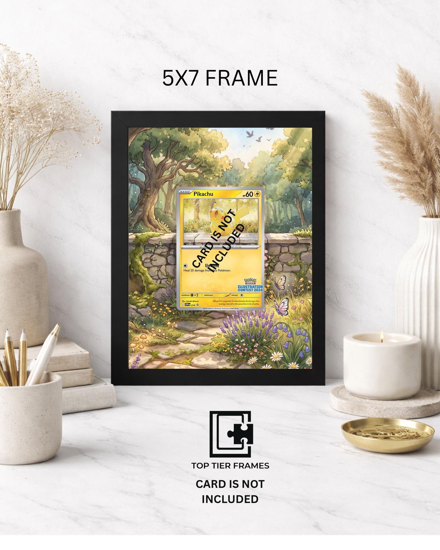 Premium Frame for Pikachu Promo 214 | 8x10 / 5x7 Graded Slab or Raw Card Display | Extended Art Wall Decor