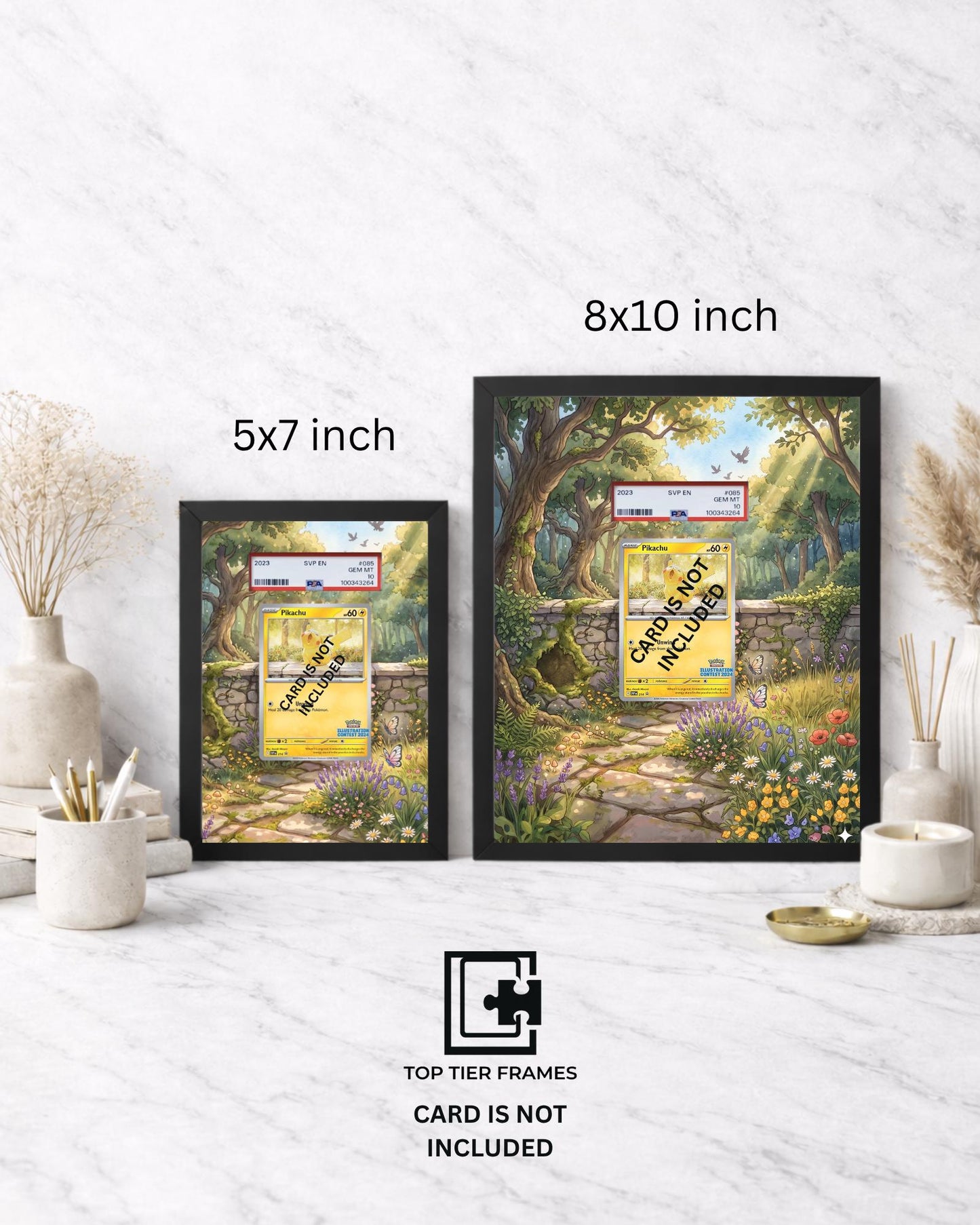 Premium Frame for Pikachu Promo 214 | 8x10 / 5x7 Graded Slab or Raw Card Display | Extended Art Wall Decor