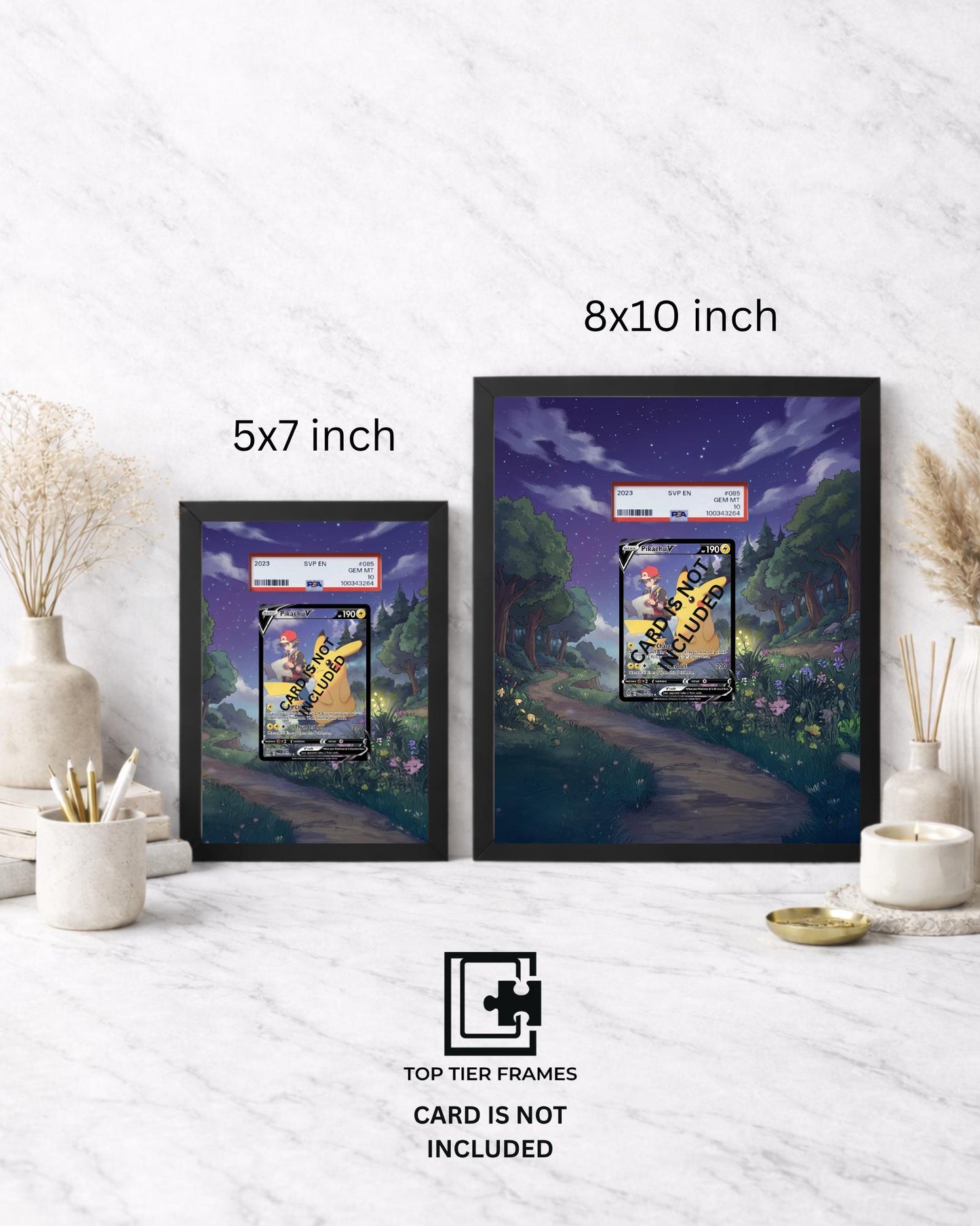 Premium Frame for Pikachu TG16/TG30 | 8x10 / 5x7 Graded Slab or Raw Card Display | Extended Art Wall Decor