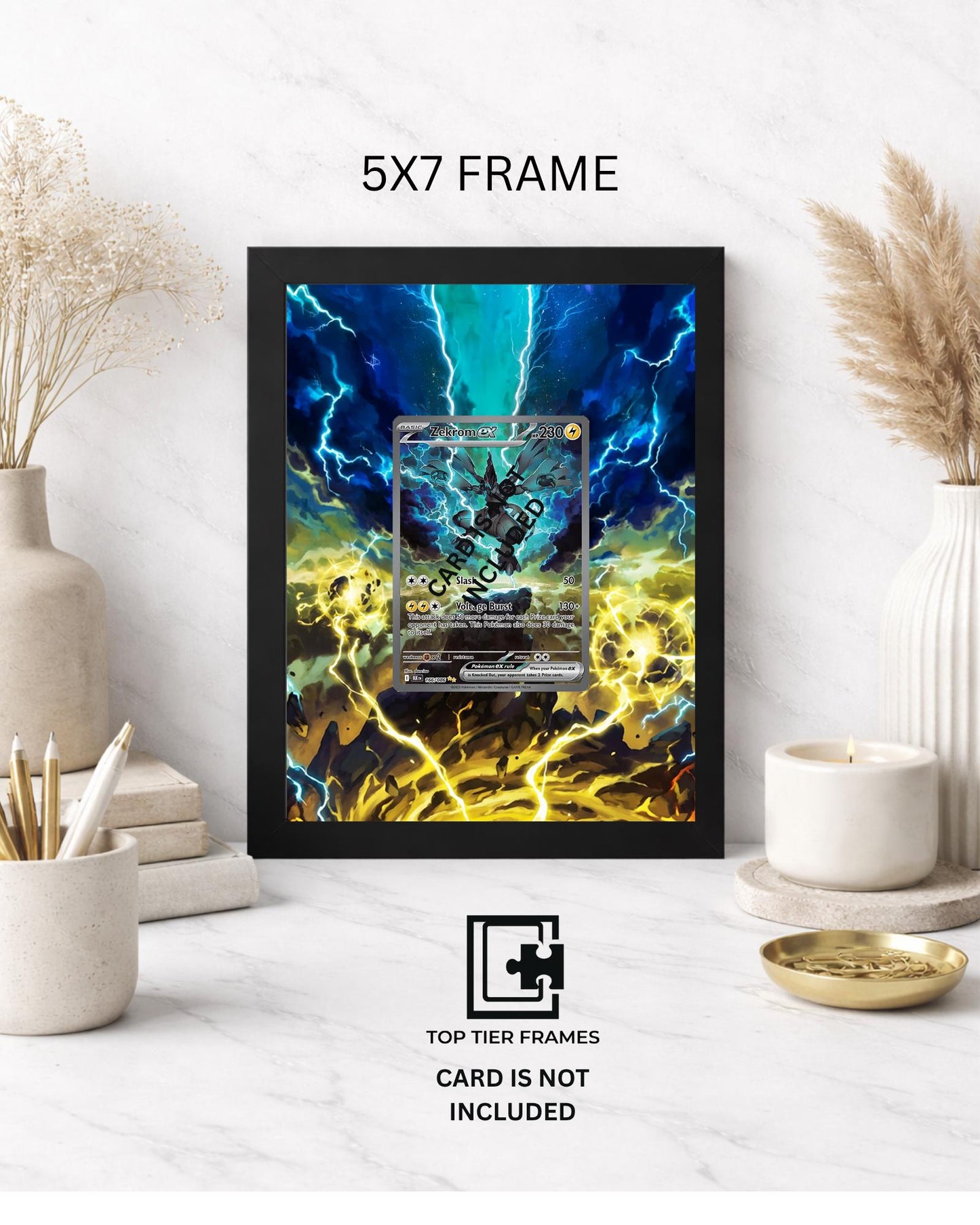 Premium Frame for Zekrom 166/086 | 8x10 / 5x7 Graded Slab or Raw Card Display | Extended Art Wall Decor