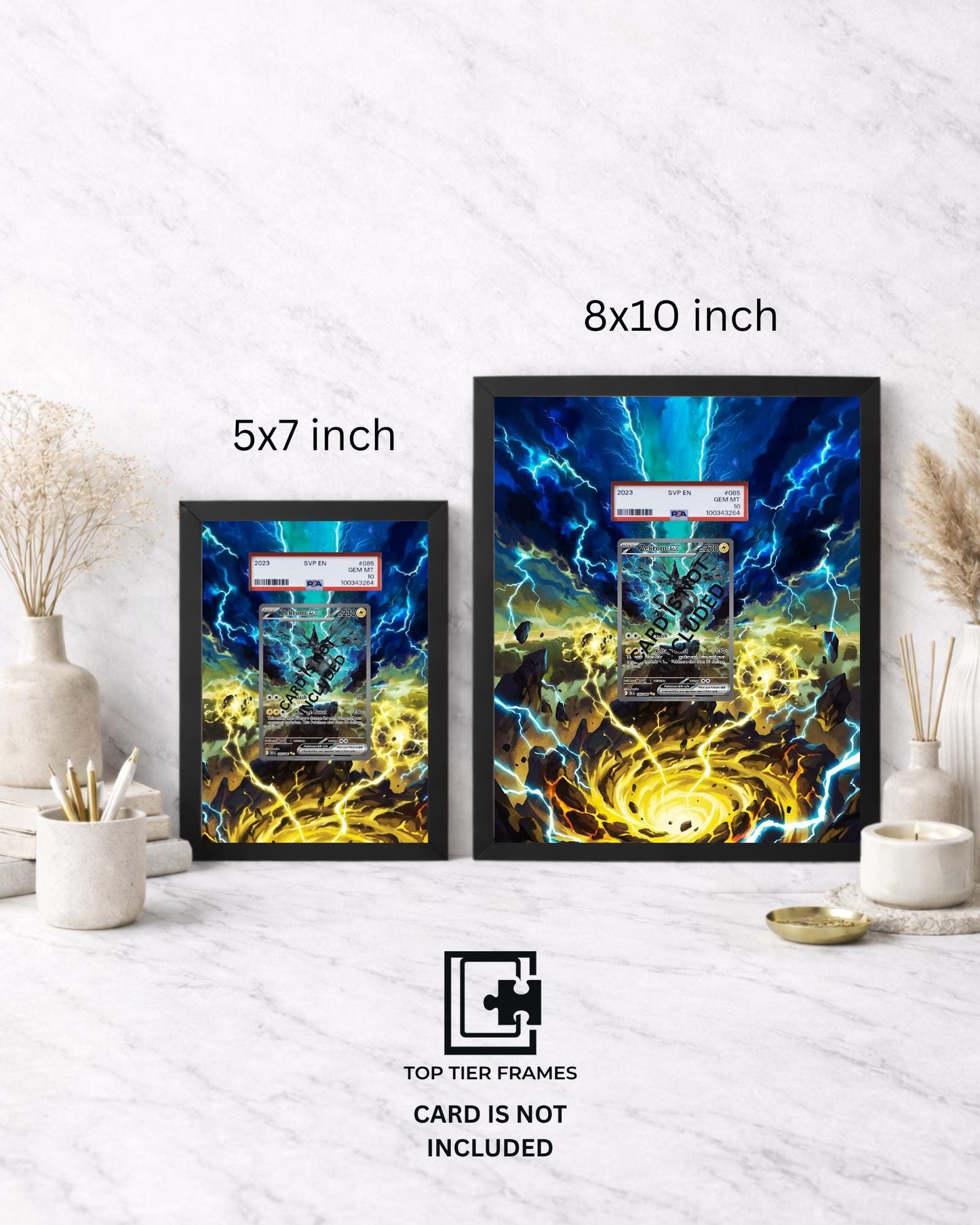 Premium Frame for Zekrom 166/086 | 8x10 / 5x7 Graded Slab or Raw Card Display | Extended Art Wall Decor