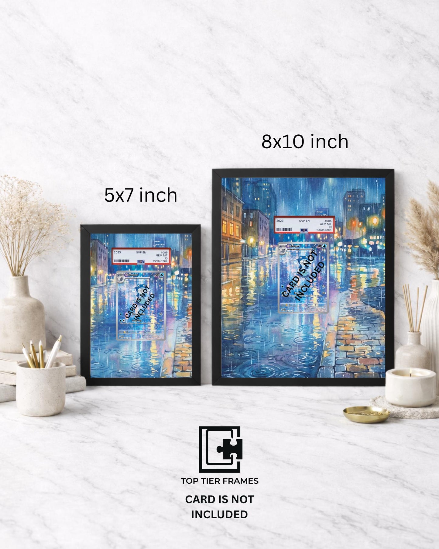 Premium Frame for Poliwhirl 176/165 | 8x10 / 5x7 Graded Slab or Raw Card Display | Extended Art Wall Decor