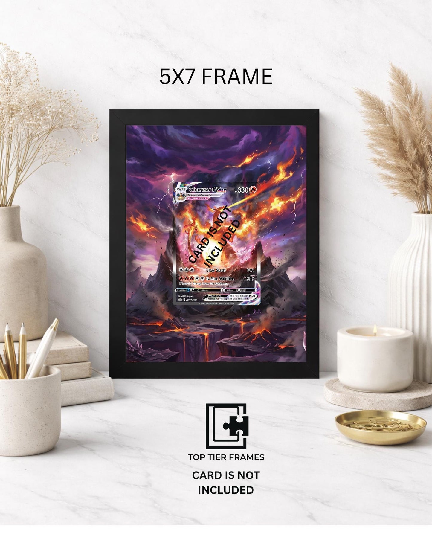 Premium Frame for Charizard SWSH261 | 8x10 / 5x7 Graded Slab or Raw Card Display | Extended Art Wall Decor