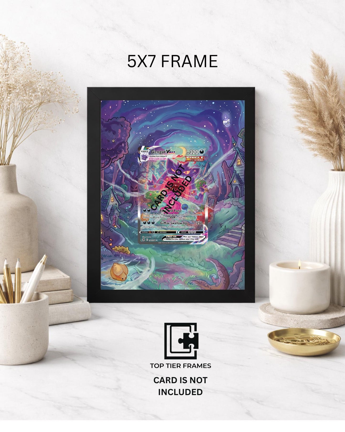 Premium Frame for Gengar Vmax 271/264 | 8x10 / 5x7 Graded Slab or Raw Card Display | Extended Art Wall Decor