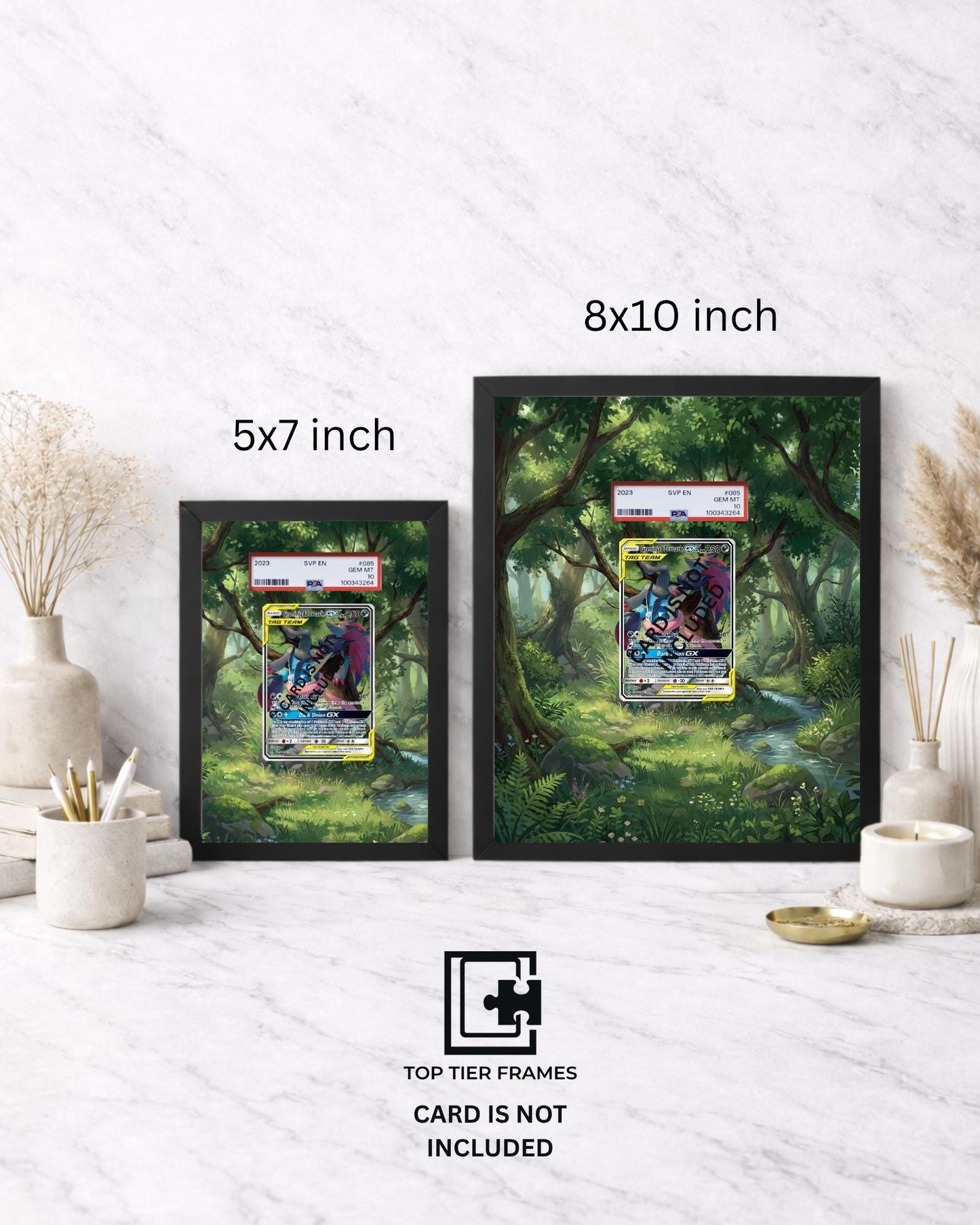 Premium Frame for Greninja and Zoroark | 8x10 / 5x7 Graded Slab or Raw Card Display | Extended Art Wall Decor