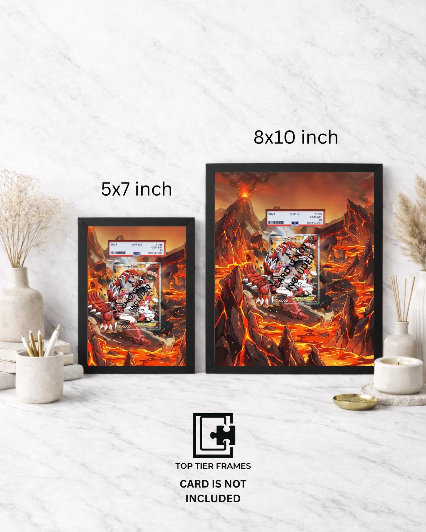 Premium Frame for Team Magma Groudon | 8x10 / 5x7 Graded Slab or Raw Card Display | Extended Art Wall Decor