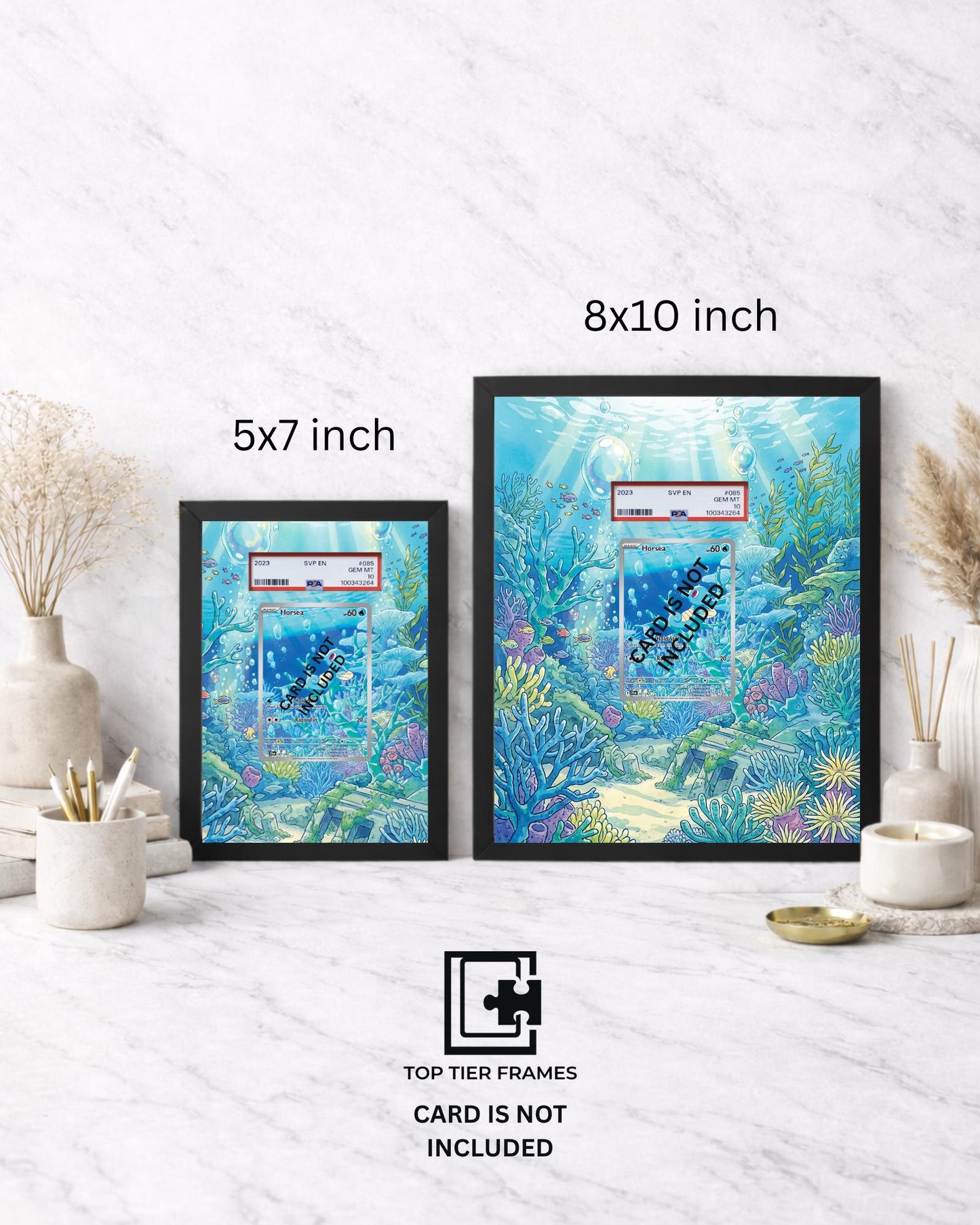 Premium Frame for Horsea 067/064 | 8x10 / 5x7 Graded Slab or Raw Card Display | Extended Art Wall Decor