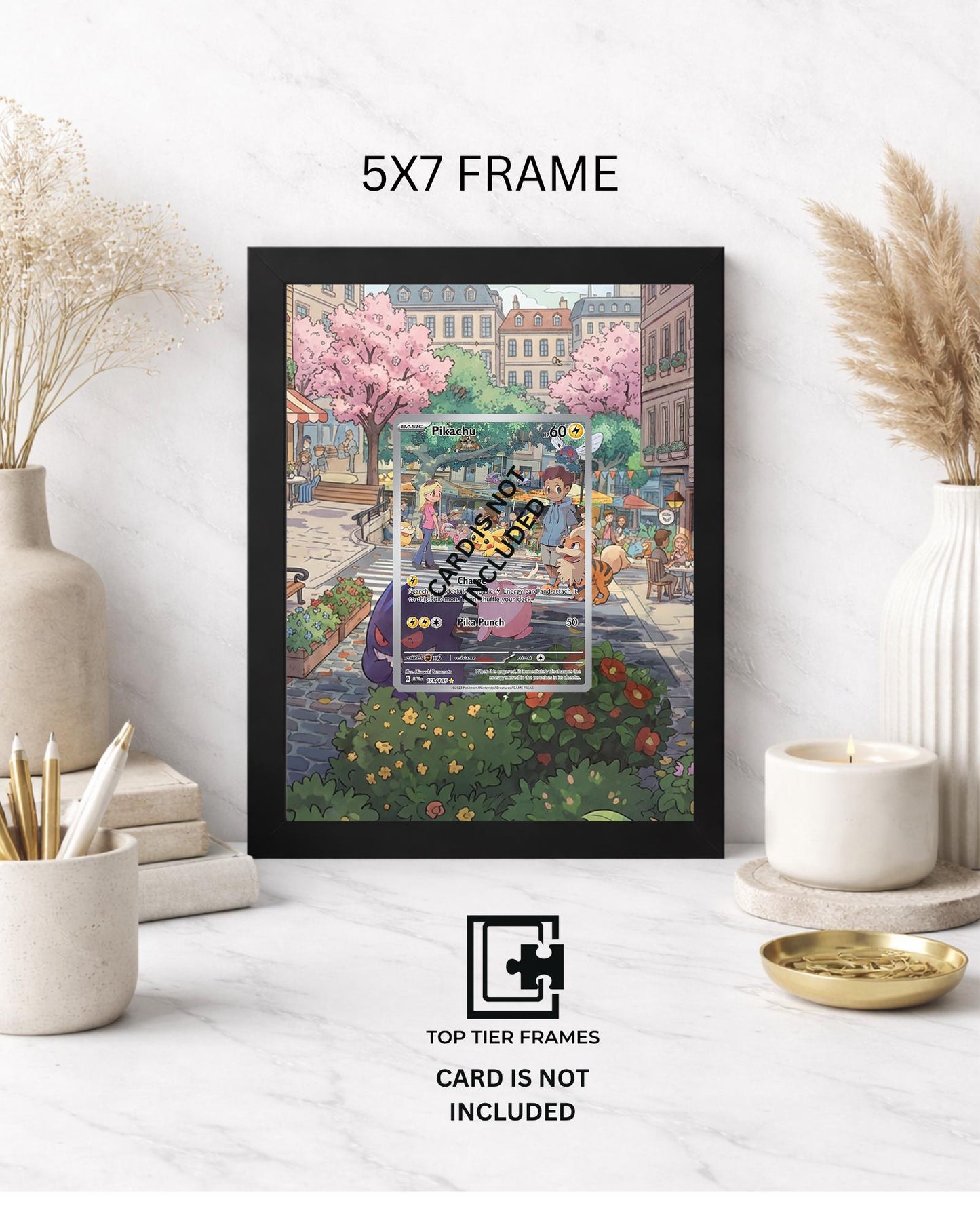 Premium Frame for Pikachu 173/165 | 8x10 / 5x7 Graded Slab or Raw Card Display | Extended Art Wall Decor