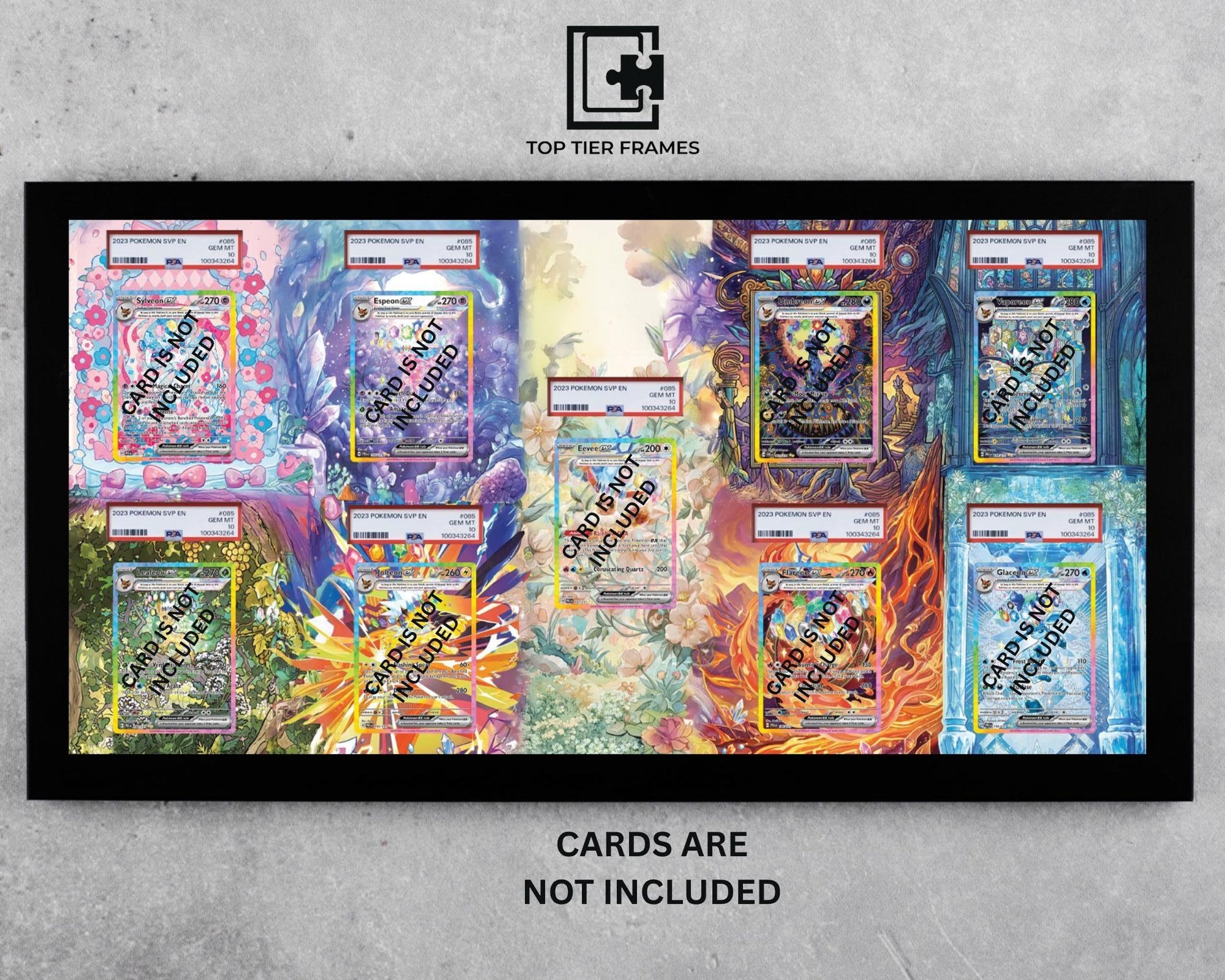 9-Cards Prismatic God Pack Pokémon TCG card display frame - extended art wall decor