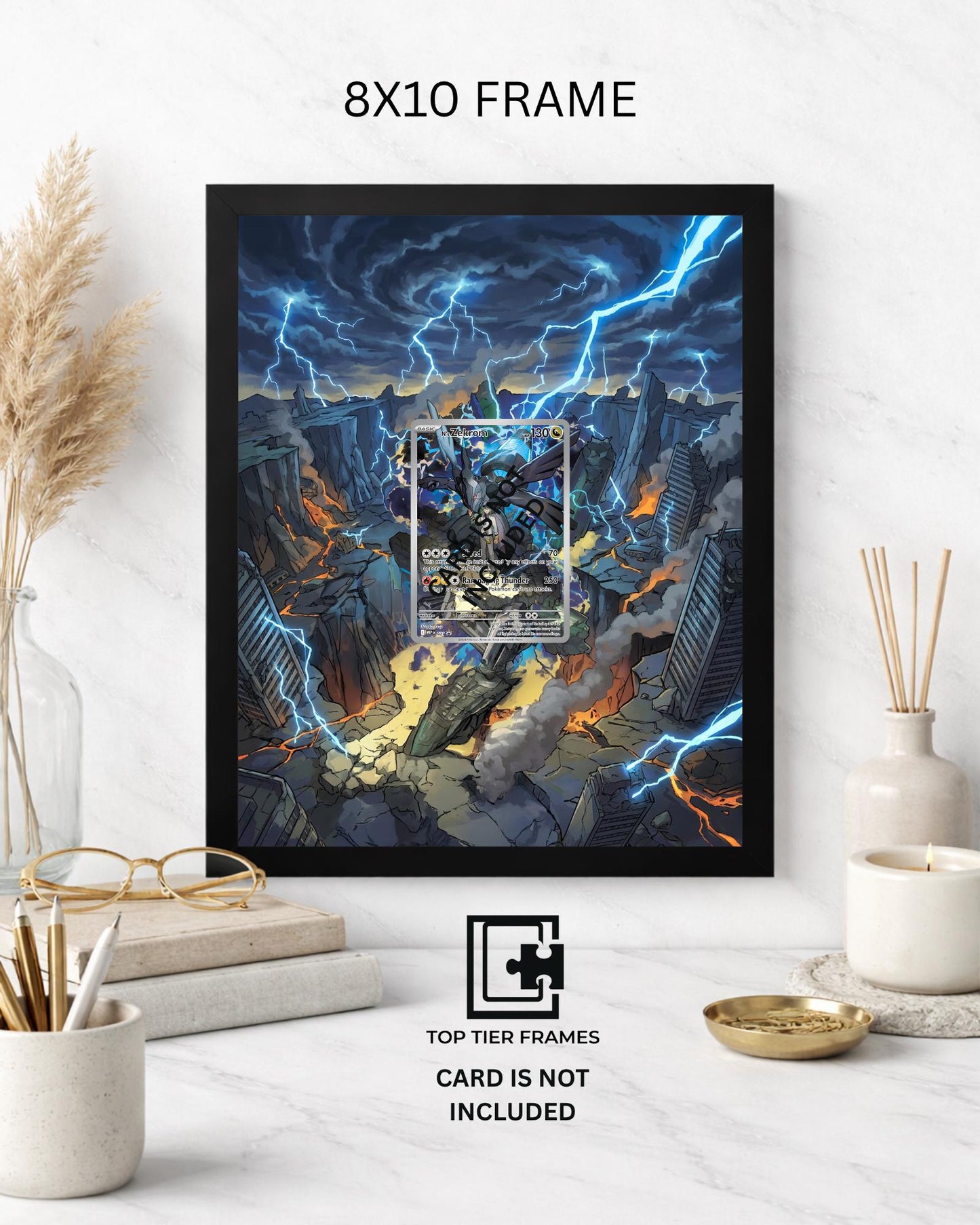 N's Zekrom 031 Promo Pokémon TCG card display frame - extended art wall decor