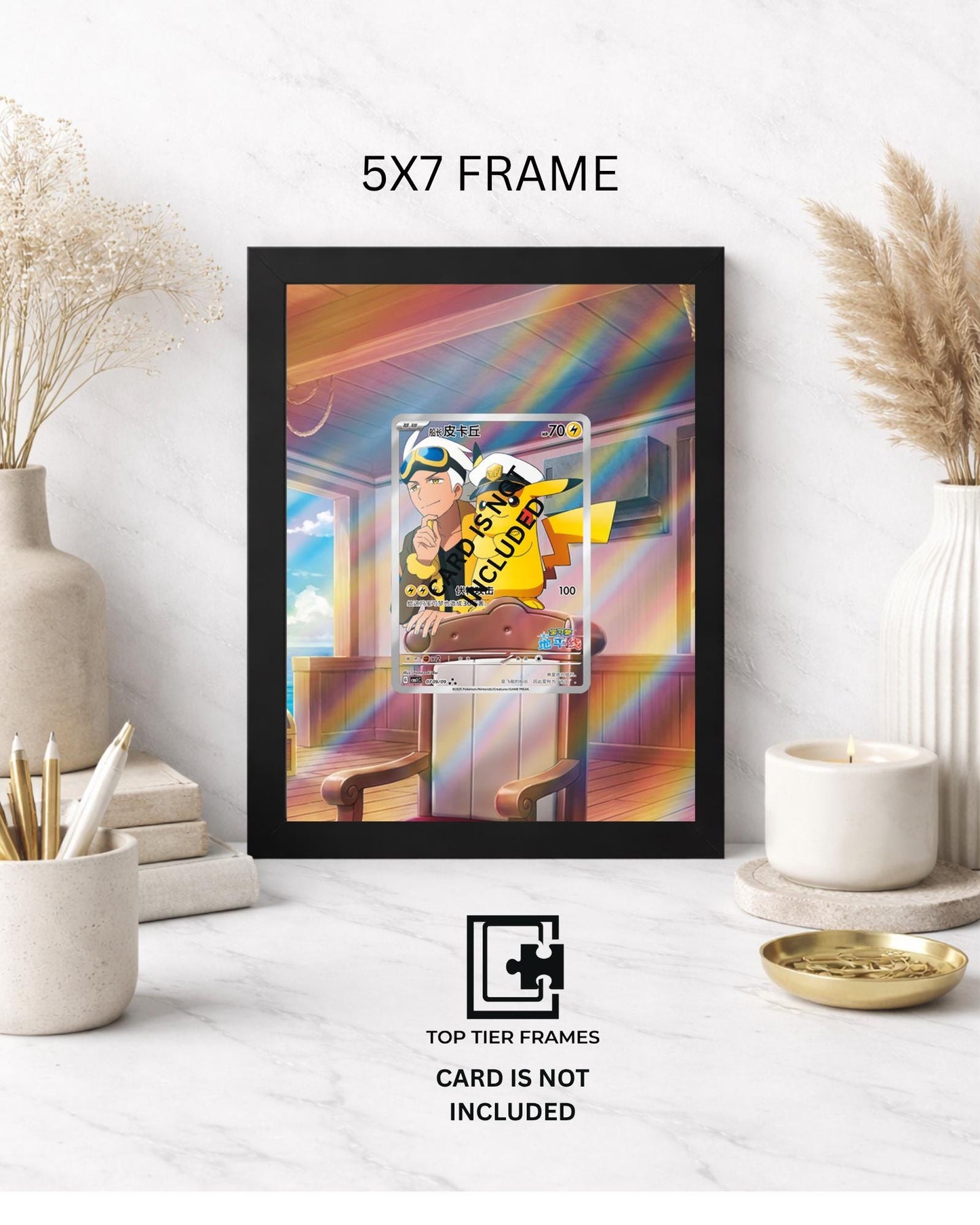 Premium Frame for Captain Pikachu | 8x10 / 5x7 Graded Slab or Raw Card Display | Extended Art Wall Decor
